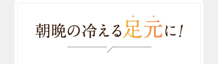 朝晩の冷える足元に！