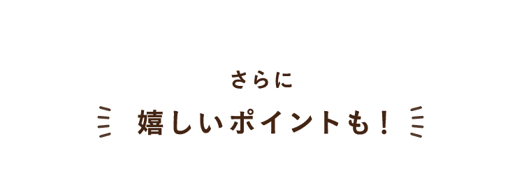 さらに嬉しいポイントも！
