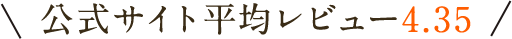 公式サイト平均レビュー