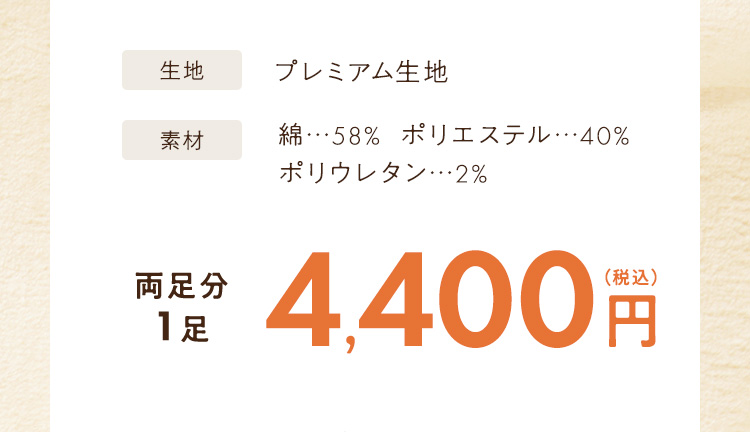 両足分1足4,400円