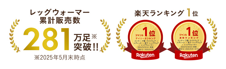 レッグウォーマー累計販売数