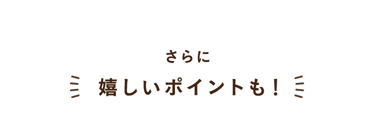 さらに嬉しいポイントも！