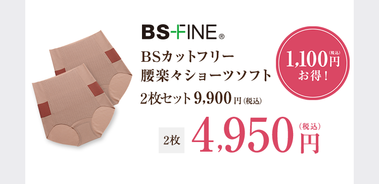 BSカットフリー腰楽々ショーツソフト2枚セット