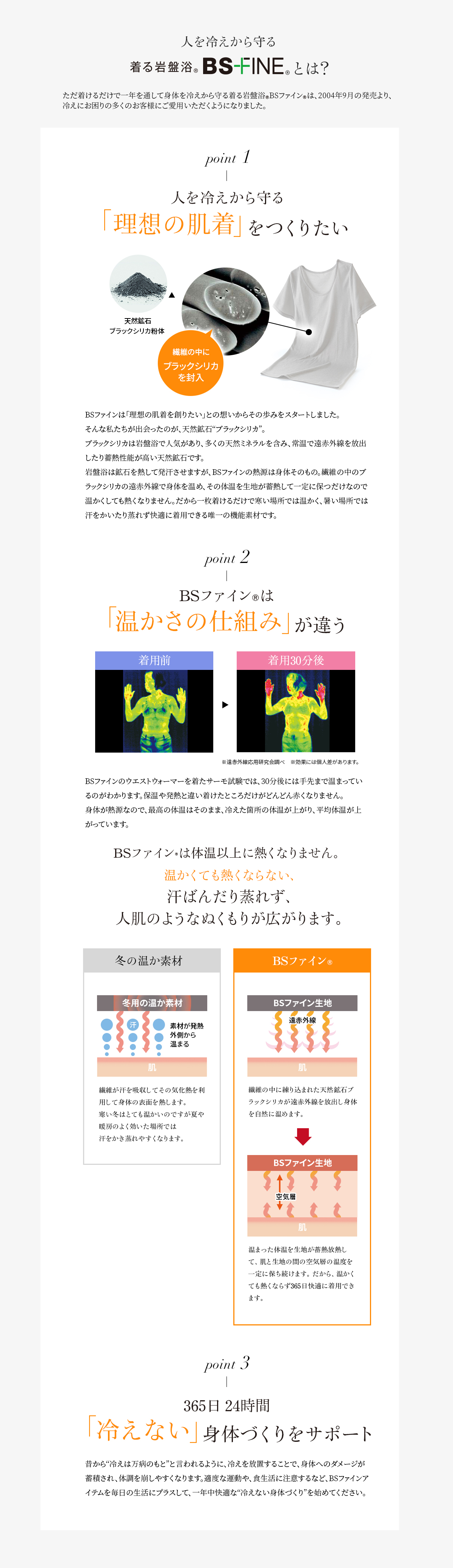 人を冷えから守る! 着る岩盤浴BS-FINEとは？