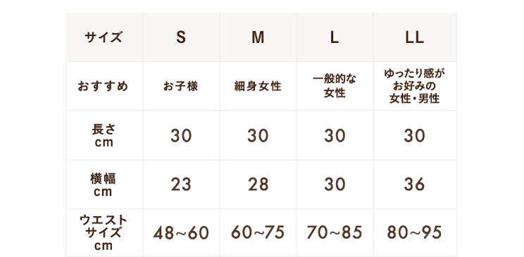 サイズ表