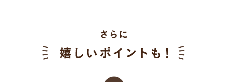 さらに嬉しいポイントも！